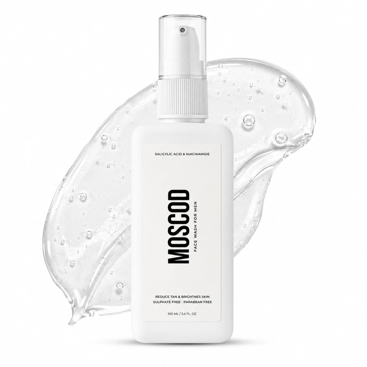 moscod facewash for men bottle with facewash texture