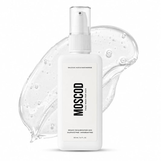 moscod facewash for men bottle with facewash texture